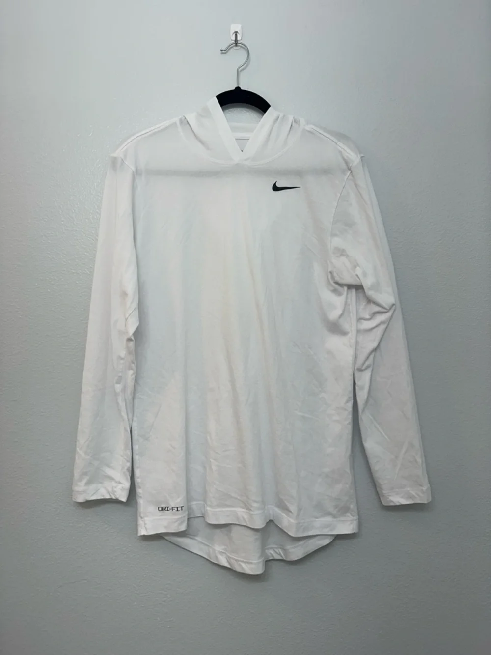 Nike Cotton Dri Fit Long Sleeve Hoodie White Men’s‎ Size S